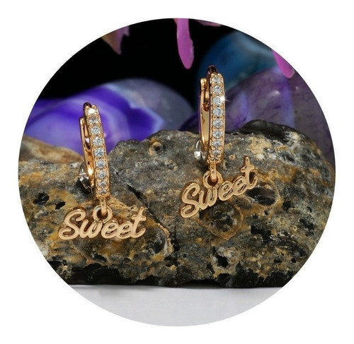 Aretes Niña Oro 18k Mini Diamantes Sweet Regalo Cumpleaños