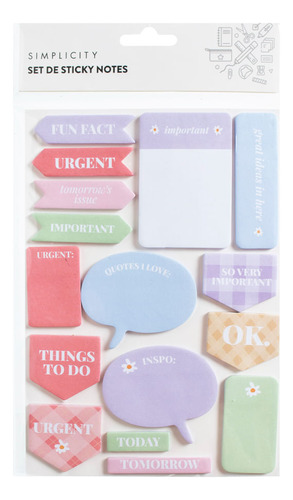 Set Simplicity Sticky Notes Multi Colorfull