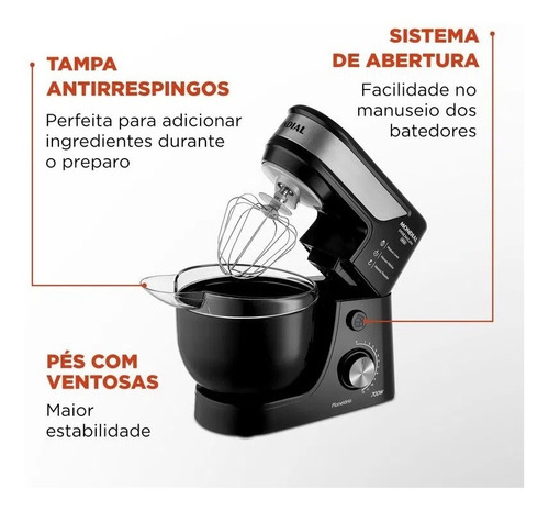 Batedeira Planetária Premium Bp01pb 4,5 Litros Mondial 127v N/a