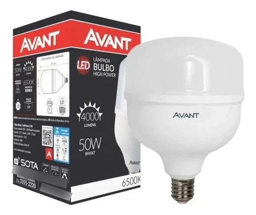 Lâmpada Avant Led Bulbo 50w 6500k 4000lm Bivolt