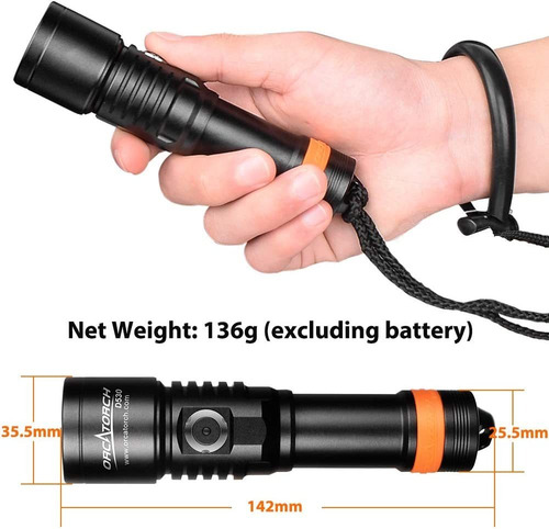 Linterna Led De Buceo Orcatorch D530, 1300lm, Recargable