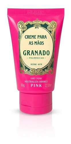 Creme Para Mãos Pink Granado 60g Bisnaga Neutraliza Odores