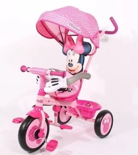 Perenne pescado metálico Triciclo Disney Minnie Direccional Manija Infantil