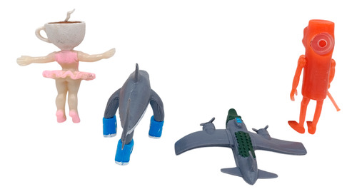 Brainrot Figuras Set 4 Pzs Bombardilo, Ballerina, Tralalero