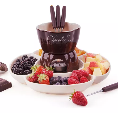 Juego de ollas para fondue, mini juego de ollas eléctricas para fundir  queso de chocolate, máquina para hacer fondue de chocolate con tenedores de