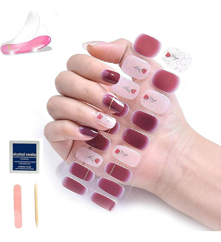 Nuevo Semicured Uv Gel Nail Stickers Con Kit