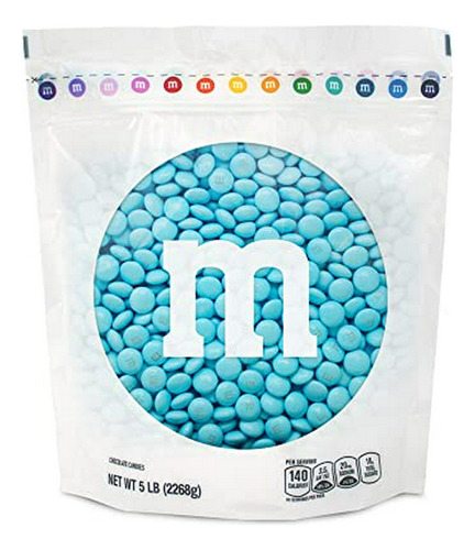 M&m's Azul Claro Chocolate Con Leche, 5lbs En Empaque Resell
