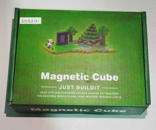 Bloco Magnético Minecraft Pomar Promoção 128 Peças 4 Bonecos 108 Minecraft Floresta