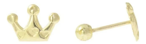 Aretes En Forma De Corona En Oro 10k