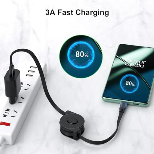 Cooya Cable Retráctil Usb C 3.3ft Usb C A Usb A Carga Rápida