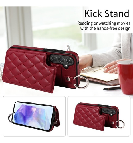 Capa Elegante Com Porta-cartões Para Samsung, Durável