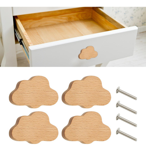 4x Perillas De Madera Para Gabinetes/tiradores De Cajones