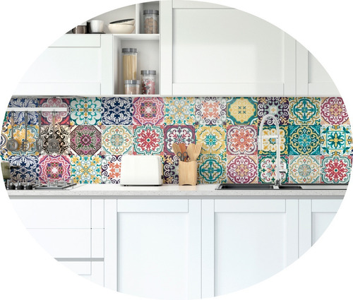 Imagen 1 de 9 de Vinilos Azulejos Autoadhesivos, Baño, Cocina 20x20. 12un