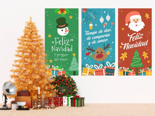 Adornos De Navidad Poster Gigante 3 Pz 100x50 Cm