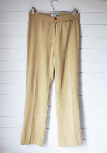 Pantalon Zara Crema Tela Tipo Gamuza Talle 36 Casi Sin Uso!