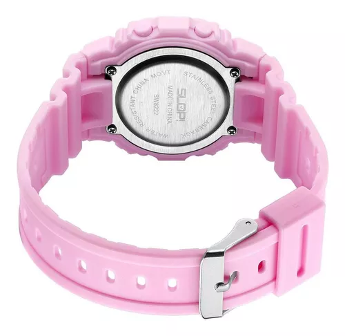 Reloj Para Niña Digital Slop Para Niña Sw82223 Color Rosa Color del fondo  Gris
