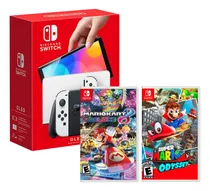Comprar Consola Switch Oled Blanco + Mario Kart 8 + Mario Odyssey