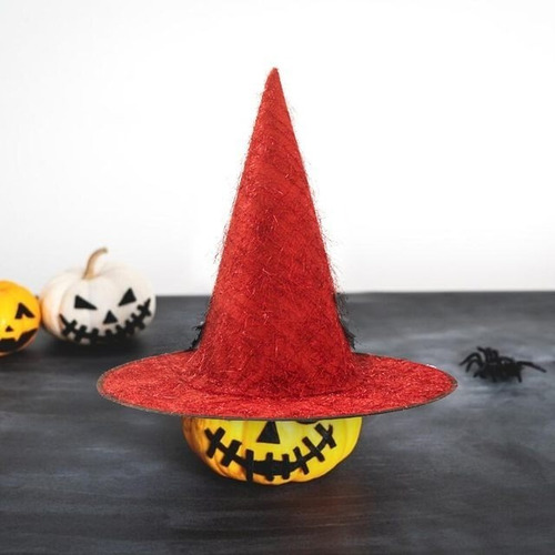 Sombrero Bruja Con Pelito Brilloso X 3 - Halloween Cotillon