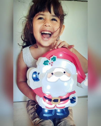 Figura Corporea Con Luz Led Navidad Papa Noel Reno Pinguino