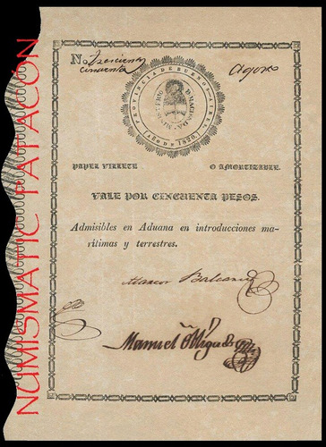 Billete Argentina 50 Pesos Buenos Aires 1820 - Copia # 111