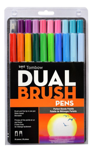 Plumones Marcadores Doble Punta Tombow Perfect Blends 20pzs