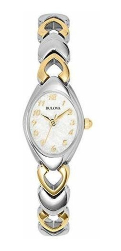 Bulova 98v02 - Reloj De Pulsera Para Mujer, Diseño De Flores