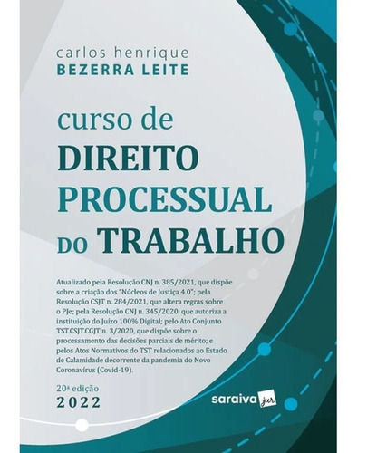 Livro Curso De Direito Processual Do Trabalho