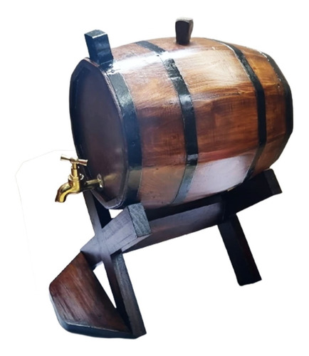 Barril De Vino Cerveza Grande En Madera Con Grifo 5 Litros 