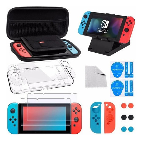Kit De Accesorios Con Carcasa Para Nintendo Switch 16 En 1