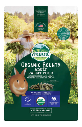 Oxbow Animal Health Organic Bounty Alimento Para Conejos Adu