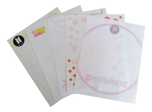 Bts 50 Hojas Para Carpeta Mod. Dynamite Impresion Doble Lado