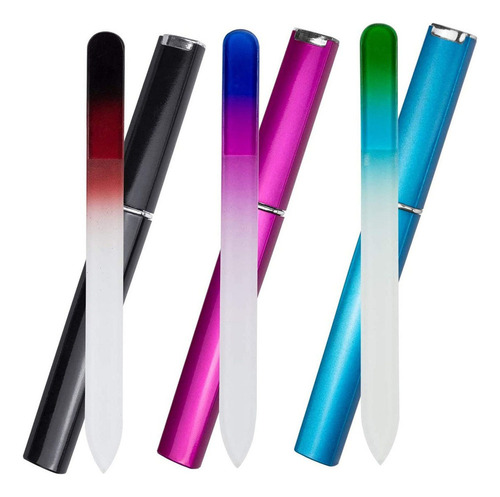 Nuevo 3 Limas De Uñas De Vidrio, Herramientas For Cortar .