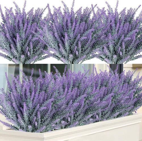 12 Paquetes De Flores Artificiales De Lavanda De Plástico Si