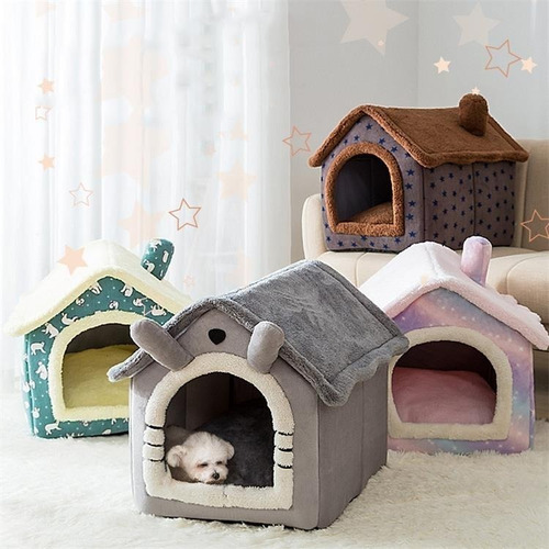 Imagen 2 de 10 de Cama Cucha Tipo Casa Desarmable Perro Gato