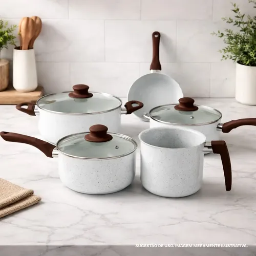 Conjunto de Panelas com Indução 5 Peças Cerâmica