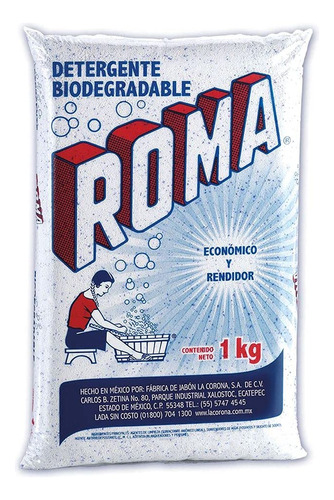 Caja Jabón Roma En Polvo 10 Bolsas De 1 Kilo C/u