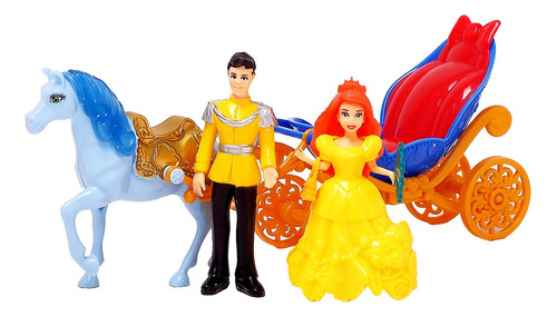 Princesa Muñeca Con Carruaje Caballo Principe Niña