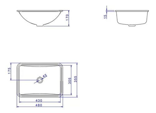 Cuba Para Banheiro De Embutir Deca Retangular 48 X 35,5cm Br