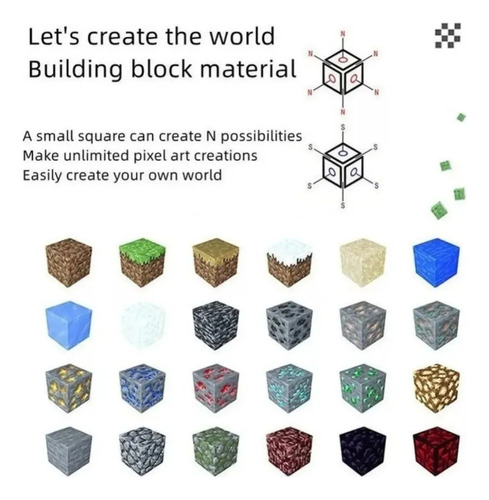 Juguetes De Bloques De Construcción Magnéticos De Minecraft,