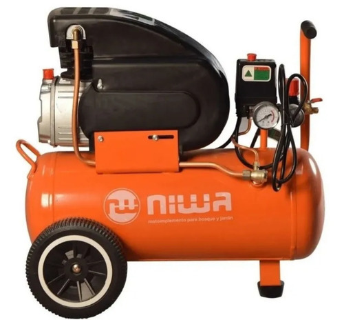 Imagen 1 de 2 de Compresor Aire Niwa 24 Litros 2 Hp Alta Recuperacion Naranja Monofásica