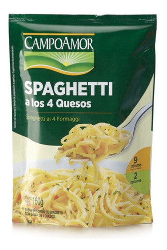 Spaghetti Cuatro Quesos Sobre Instantaneo 160g Campoamor