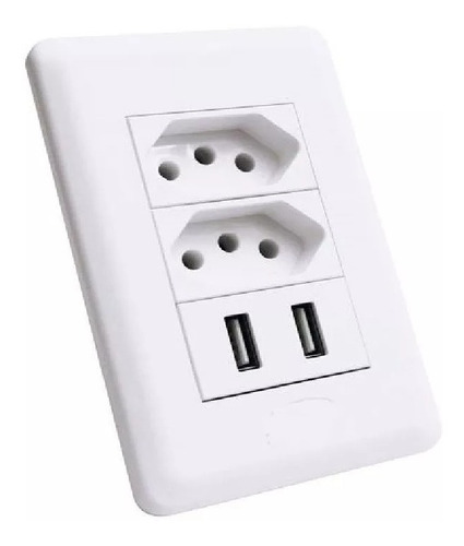 Enchufe Pared Con Usb, Universal 2 Toma Corriente Y 2 Usb...
