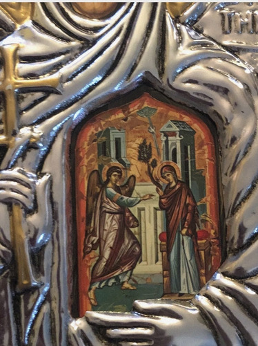 Imagen Icono Antiguo Religioso Hecho En Grecia, Hecho A Mano (Usado)