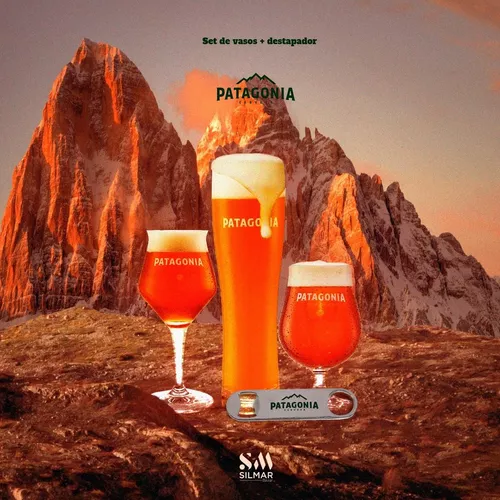 Set De Vasos Para Cerveza + Destapador Patagonia Original