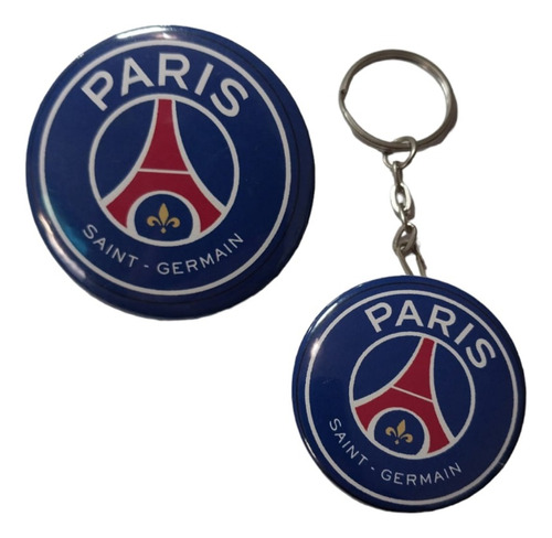 Psg Paris Saint Germain, Juego De Llavero Destapador + Pin.