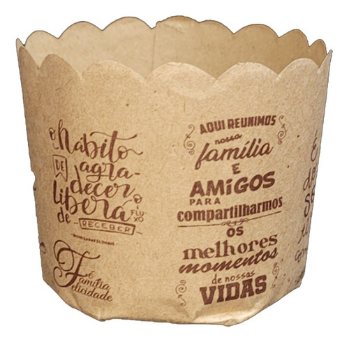 Forma Panetone 100g Frases Lettering 100un - Rizzo