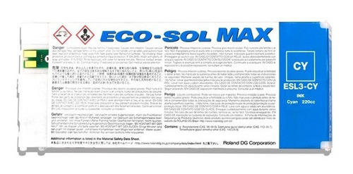 Imagen 1 de 1 de Cartucho De Tinta Eco Solvente Roland Eco-sol Max® 220ml