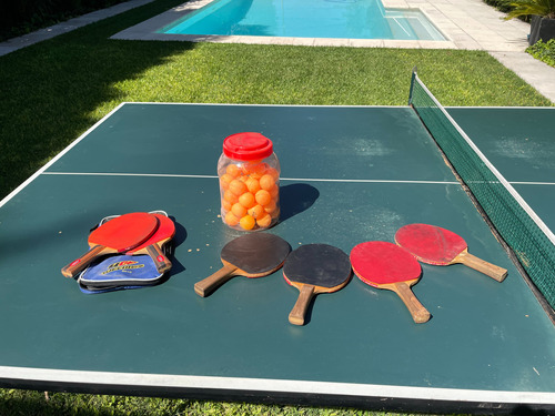 Mesa Ping Pong Profesional Marca Amg Pro-2 + 6 Paletas