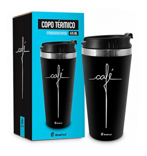 Imagem 1 de 1 de Copo Termico Emborrachado Cafe Black
