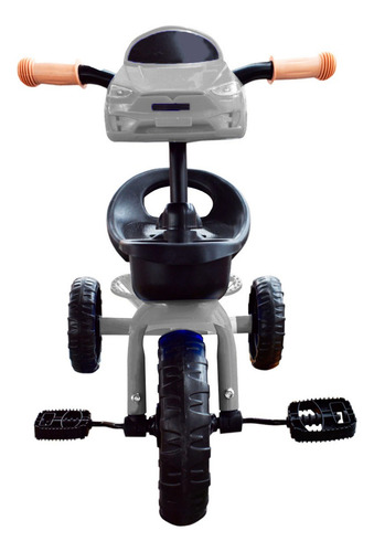 Triciclo Básico Económico Para Niños Carrito Luz Y Sonido Color Gris